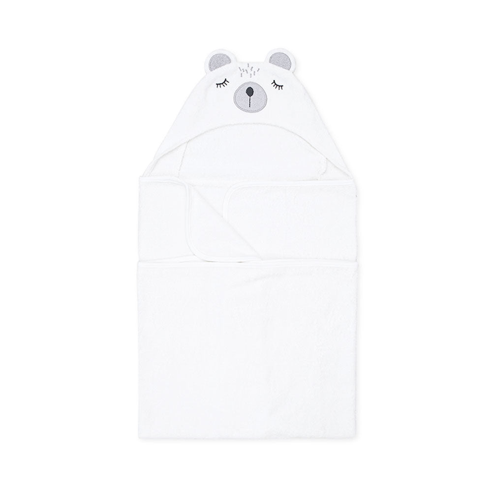 BATH TOWEL WHITE BEAR HOODED UNISEX