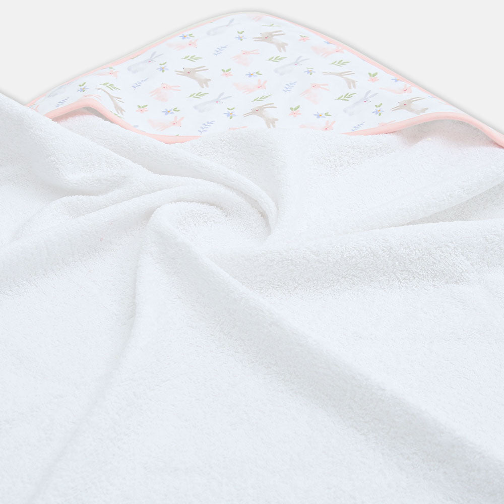 BATH TOWEL PINK BUNNY HOODED