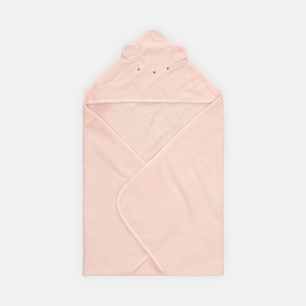 BATH TOWEL PK-2 PINK HOODED