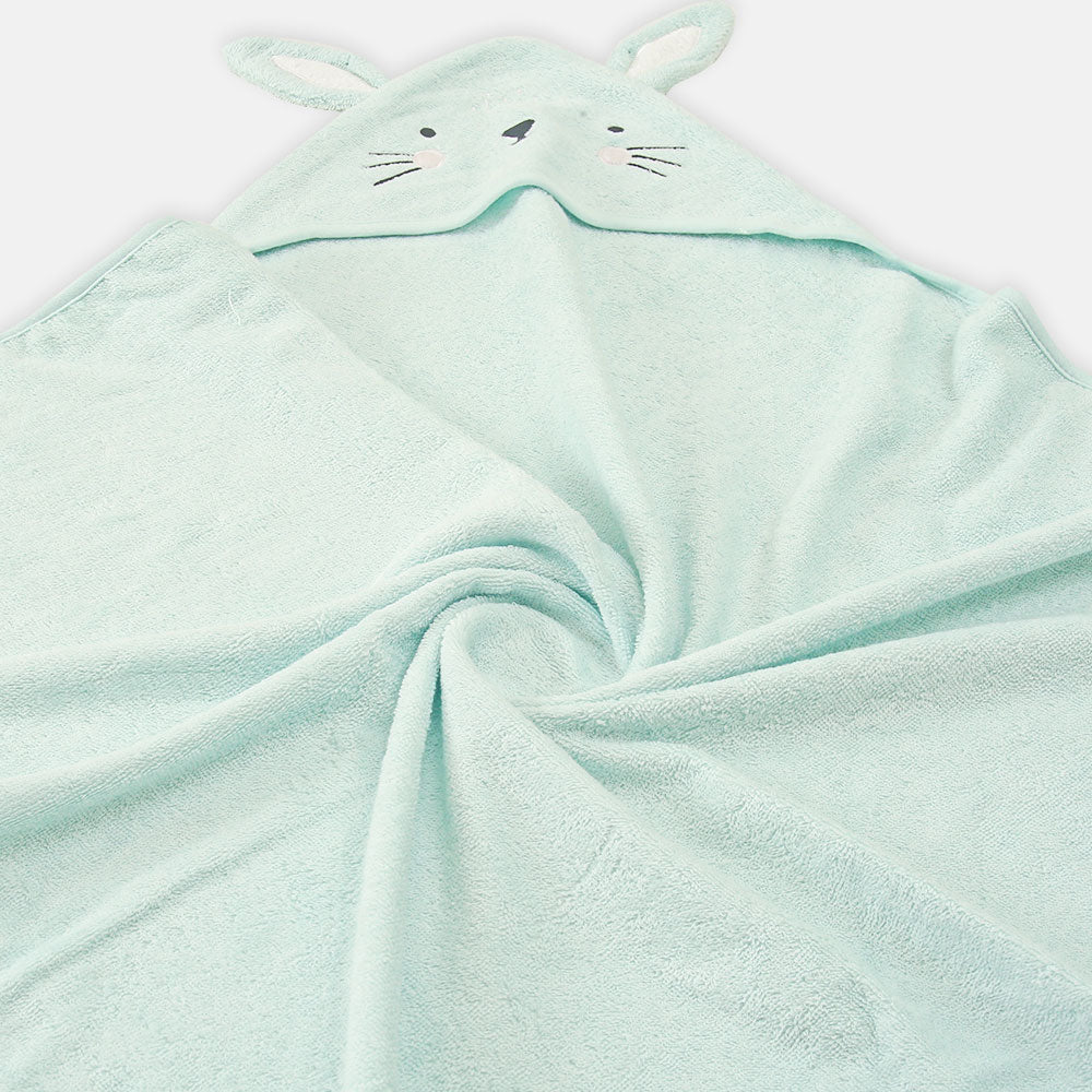 BATH TOWEL SEA GREEN RABBIT UNISEX
