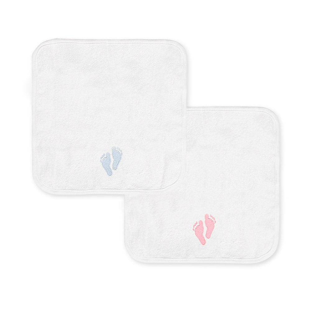 BATH TOWEL & FACE TOWEL PK-4 WHITE LIL FOOTSTEPS