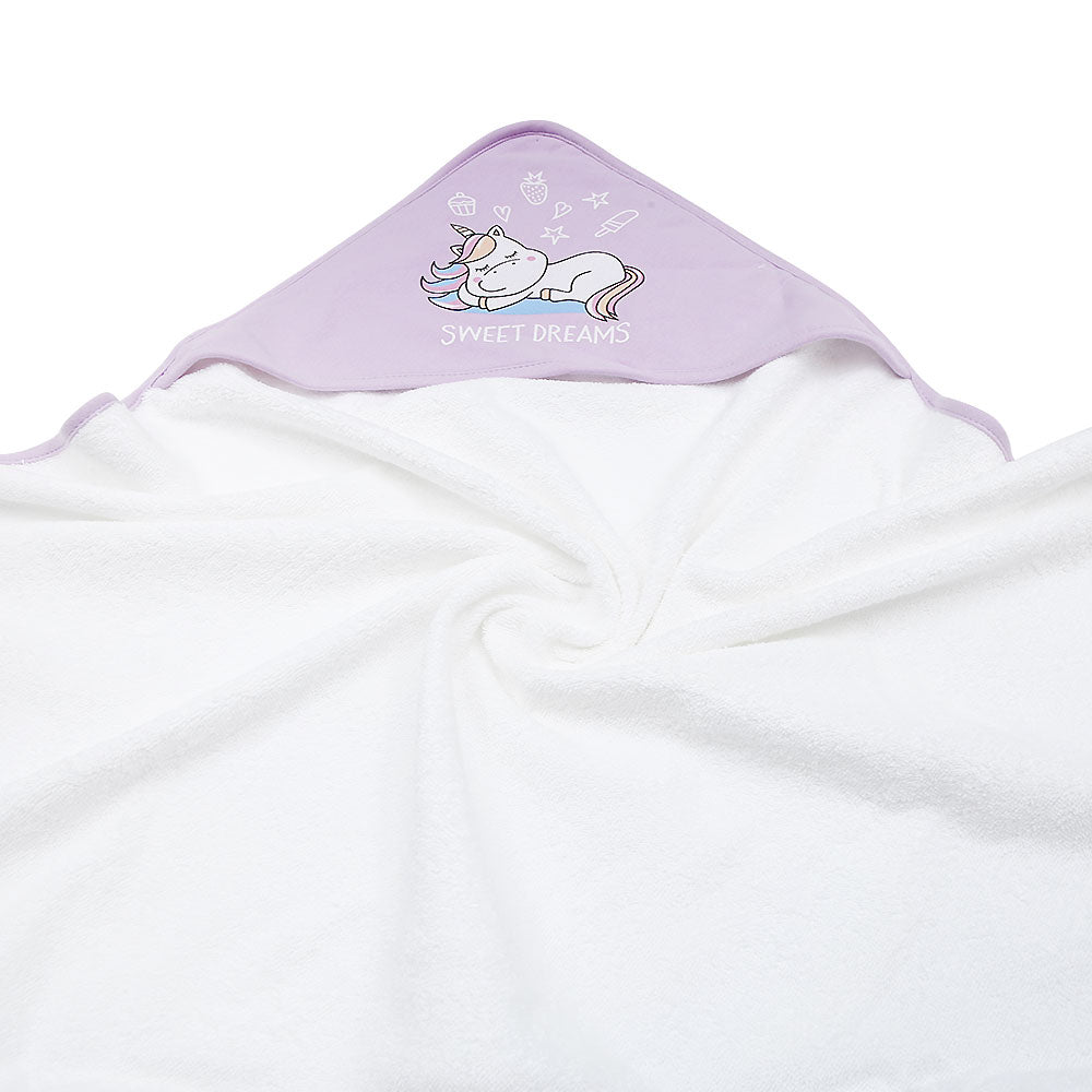 BATH TOWEL LILAC SWEET DREAMS HOODED
