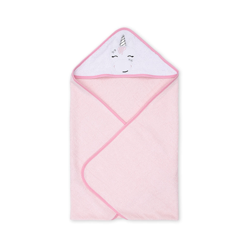 BATH TOWEL PINK UNICORN HOODED