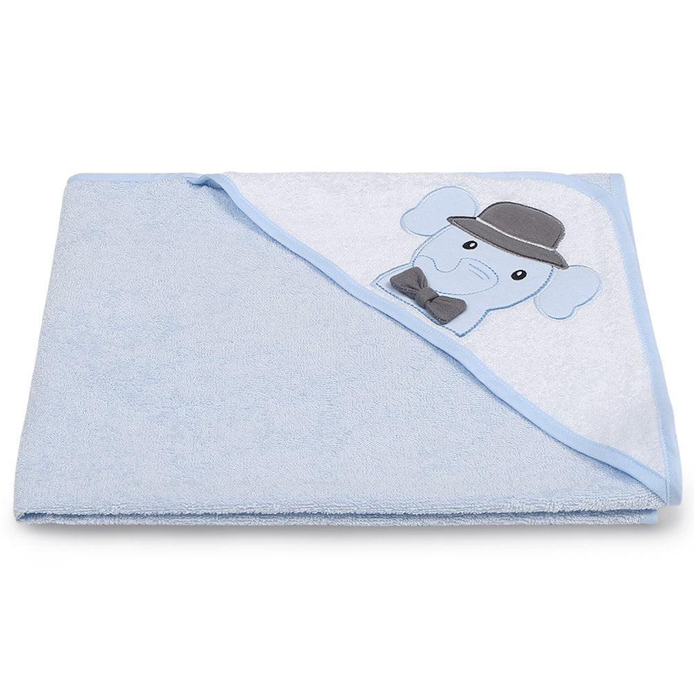 BATH TOWEL SKY BLUE MR.ELEPHANT HOODED
