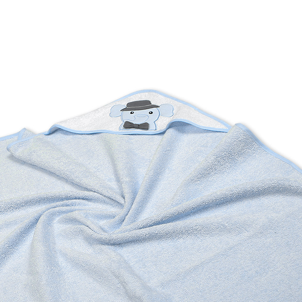 BATH TOWEL SKY BLUE MR.ELEPHANT HOODED
