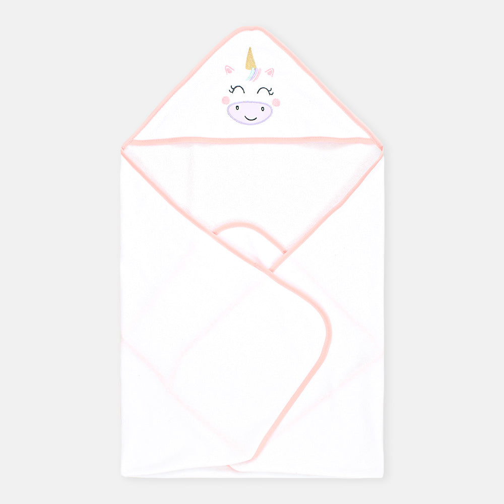 BATH TOWEL WITH 5 FACE TOWELS PINK COW