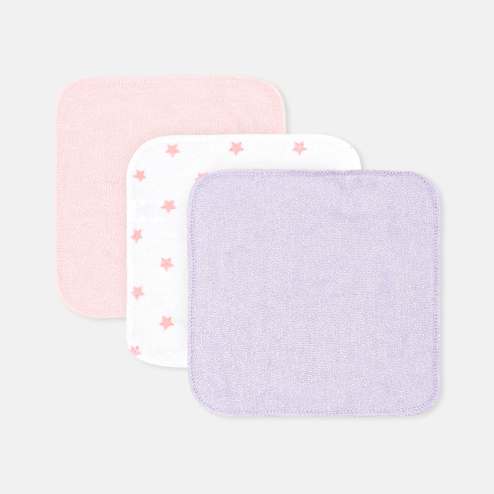 BATH TOWEL WITH 5 FACE TOWELS PINK COW