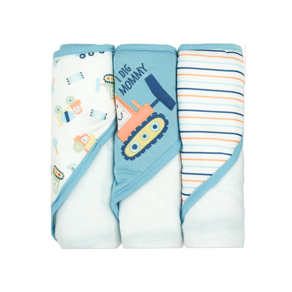 BATH TOWEL PK-3 & FACE TOWEL PK-3 GREEN & WHITE