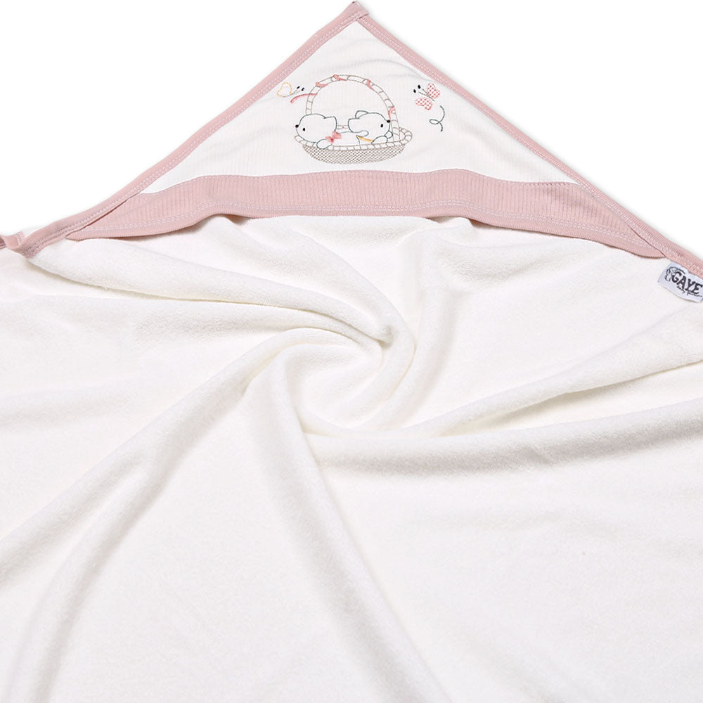 BATH TOWEL SEA PINK KITTIES HOODED