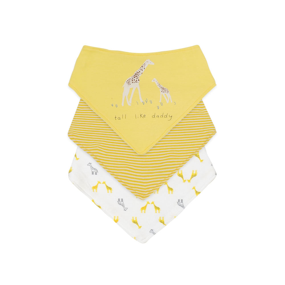 YELLOW TALL LIKE DADDY BIBS PK-3