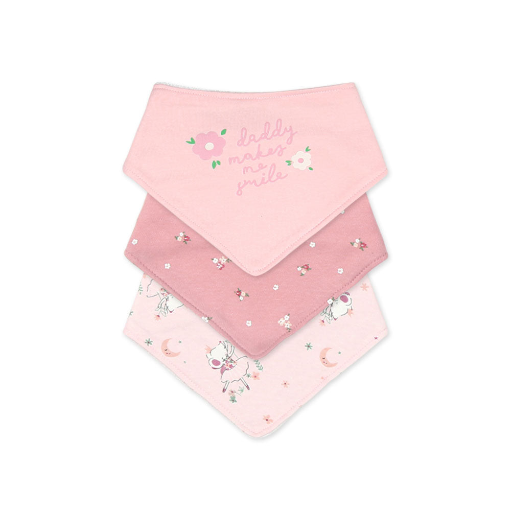 BIBS BANDANA PK-3 PINK DADDY & FLORAL