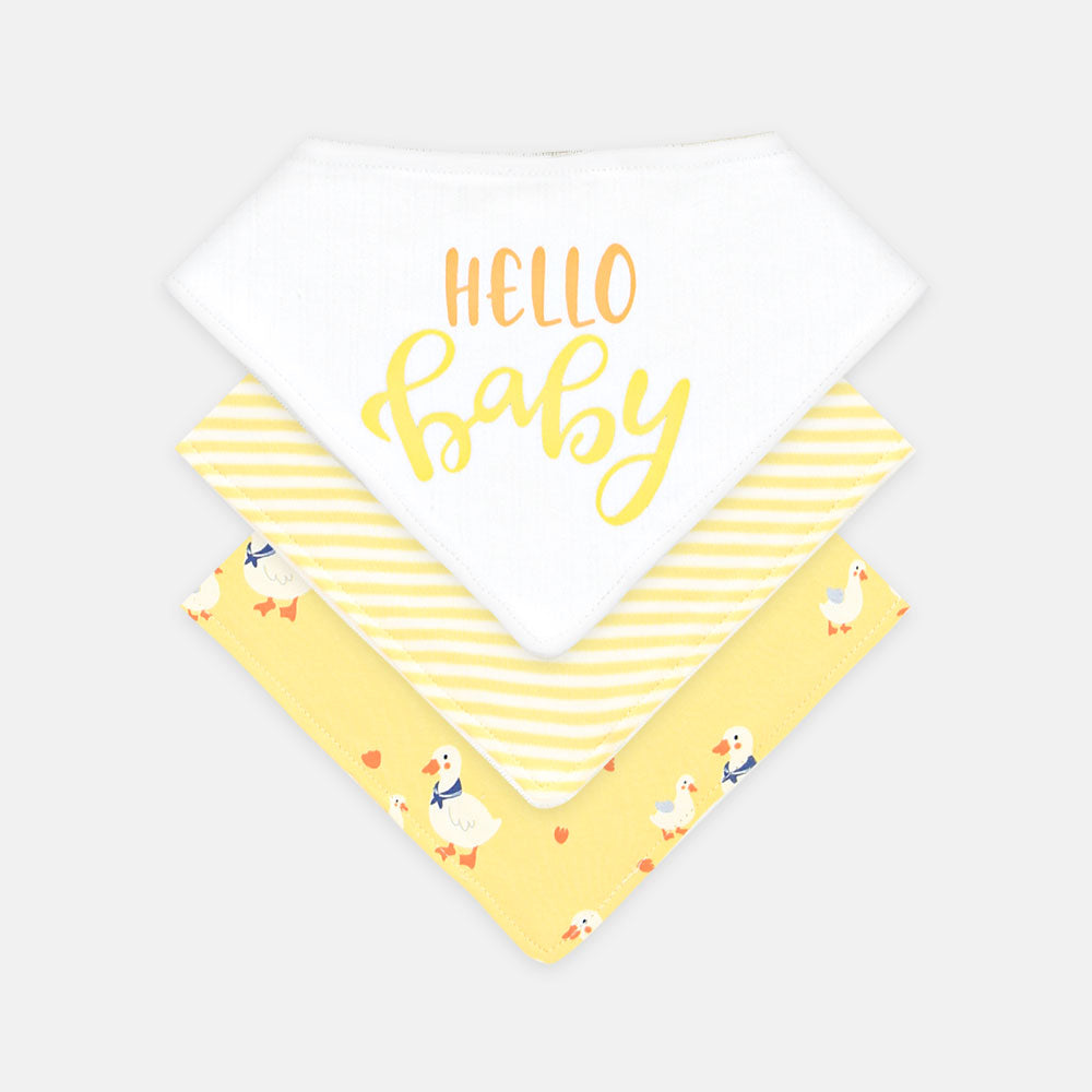 BIBS BANDANA PK-3 HELLO BABY DUCK