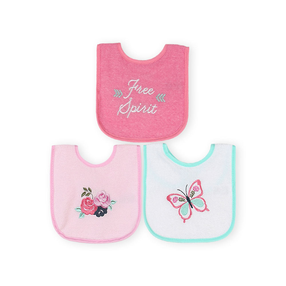 BIBS PK-3 MULTI-COLOR BUTTERFLY & FLOWER