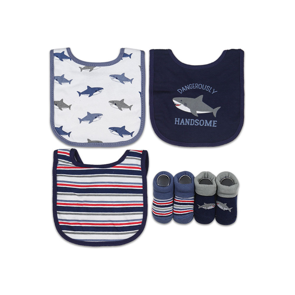 BIBS PK-3 & BOOTIES PK-2 SET MULTI-COLOR DANGEROUSLY HANDSOME
