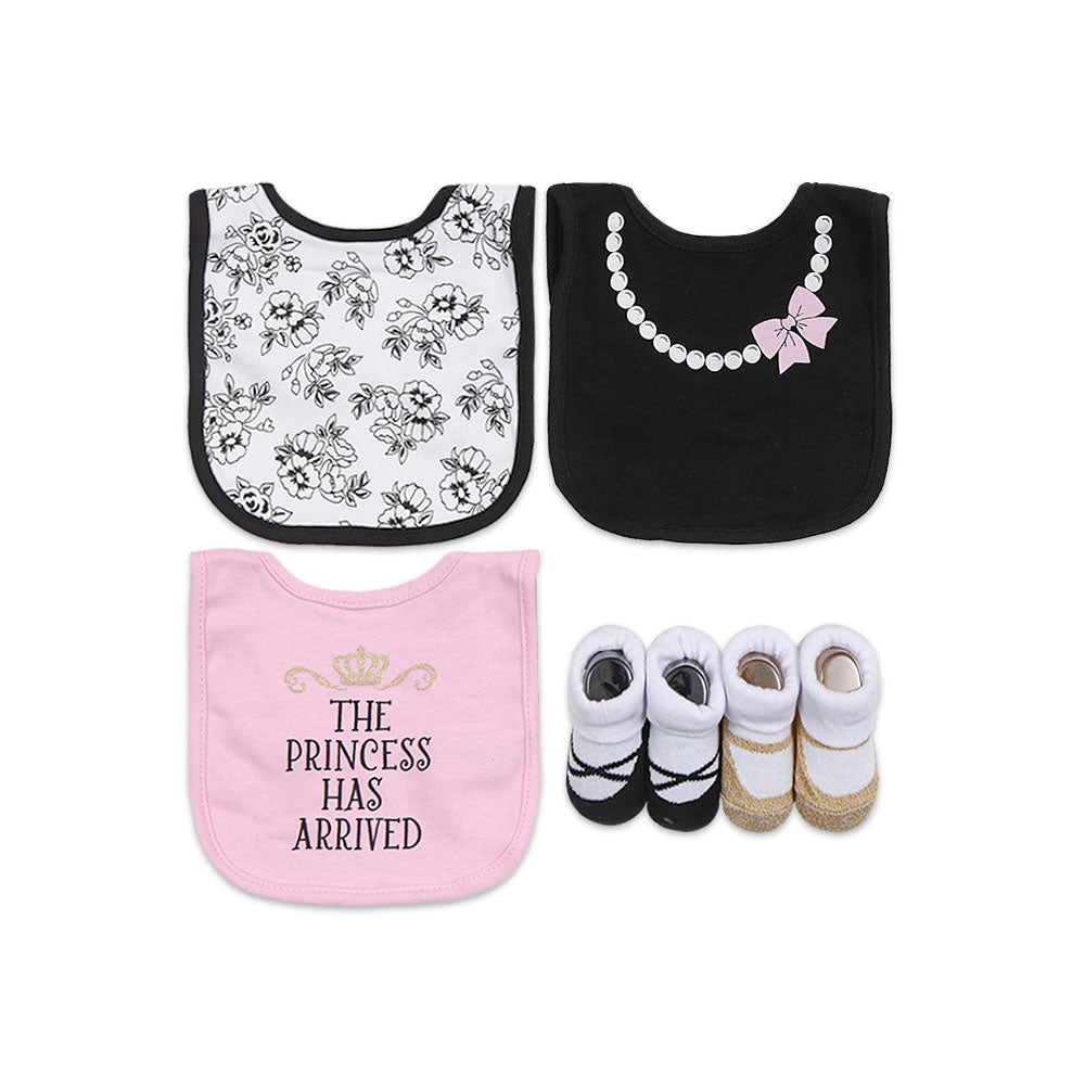 BIBS PK-3 & BOOTIES PK-2 SET MULTI-COLOR LIL PRINCESS