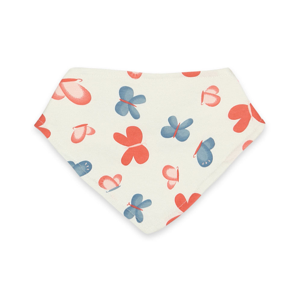 BIBS GIRL BANDANA PK-2 CORAL BUTTERFLIES