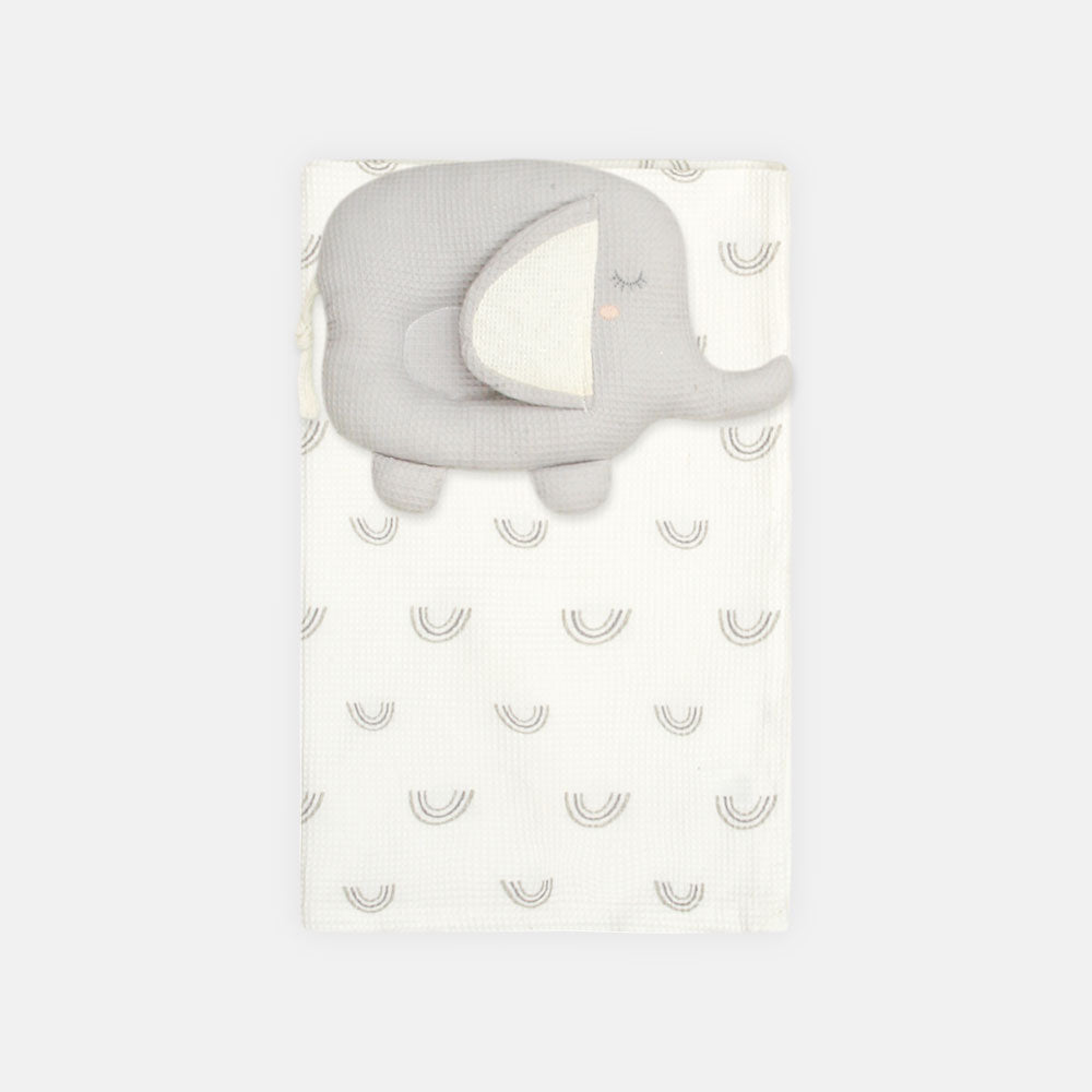 PILLOW W/WRAPING SHEET GREY ELEPHANT