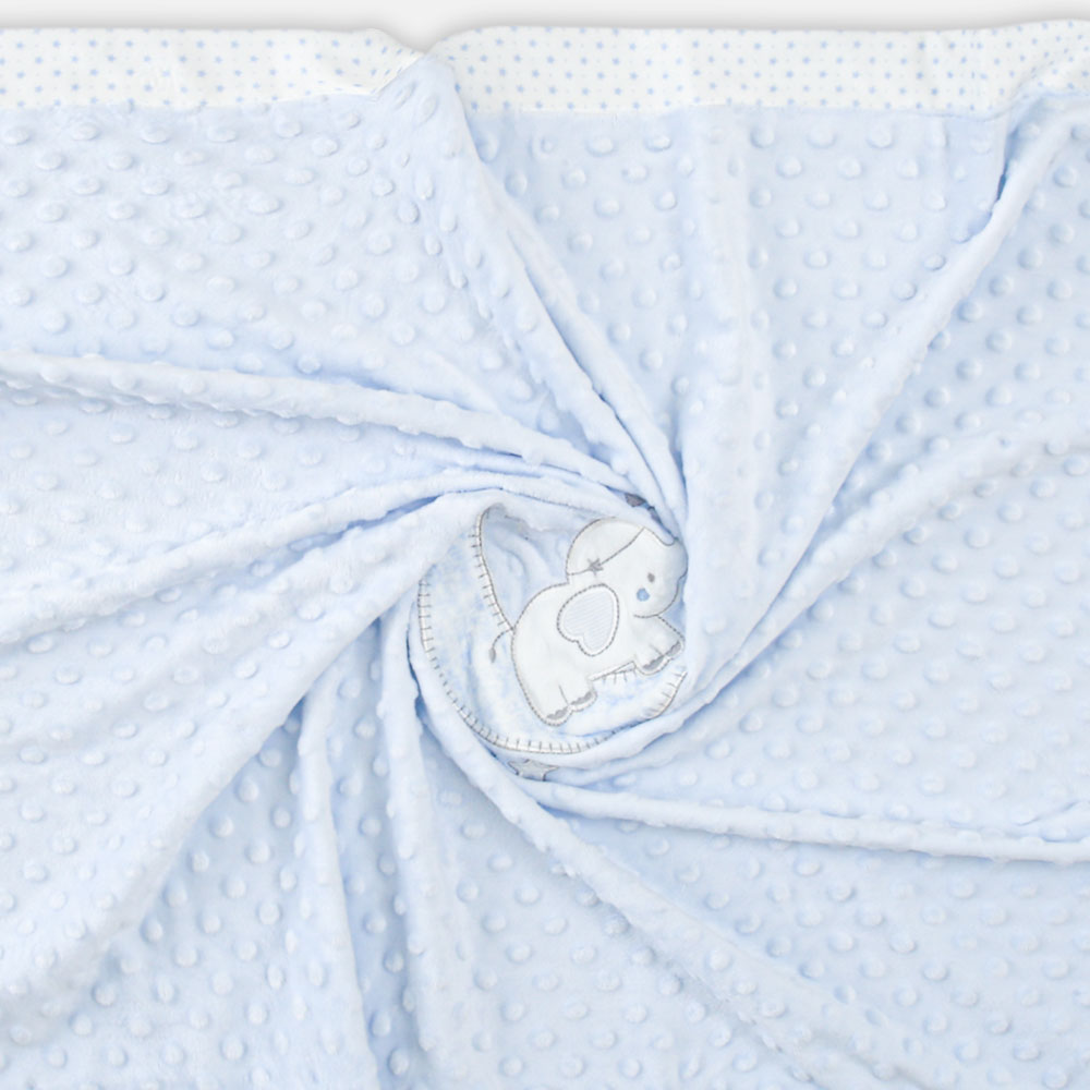 BLANKET ELEPHANT MOON WHITE VELVETY