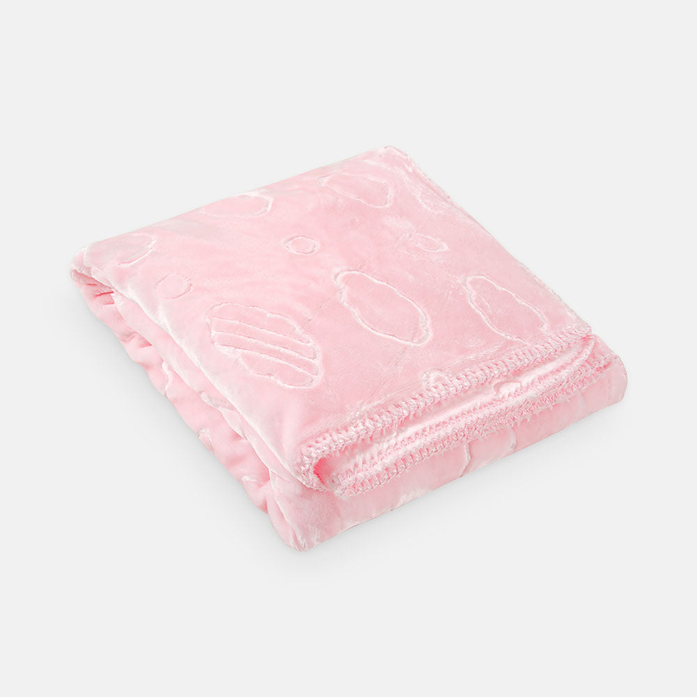 BLANKET PINK EMBOSSED CLOUDS