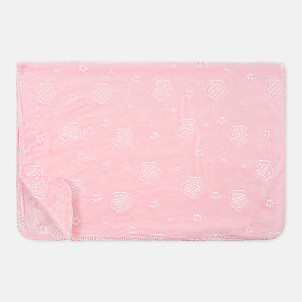 BLANKET PINK EMBOSSED STARS