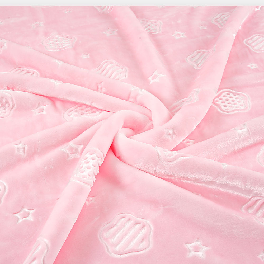 BLANKET PINK EMBOSSED STARS