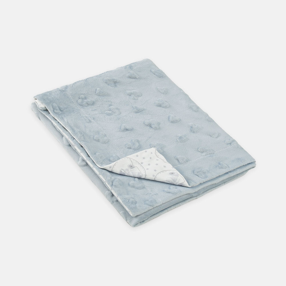 BLANKET GREY EMBOSSED BEAR