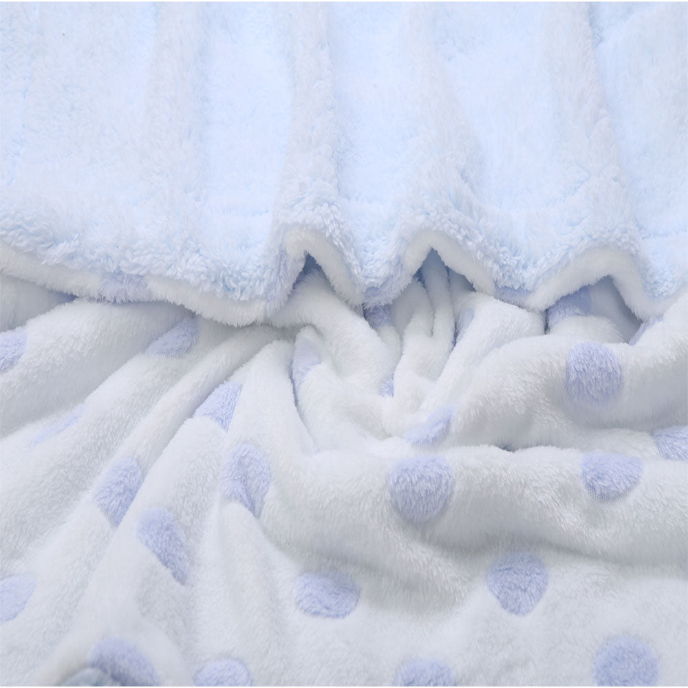 BLUE FLUFFY PLUSH BLANKET