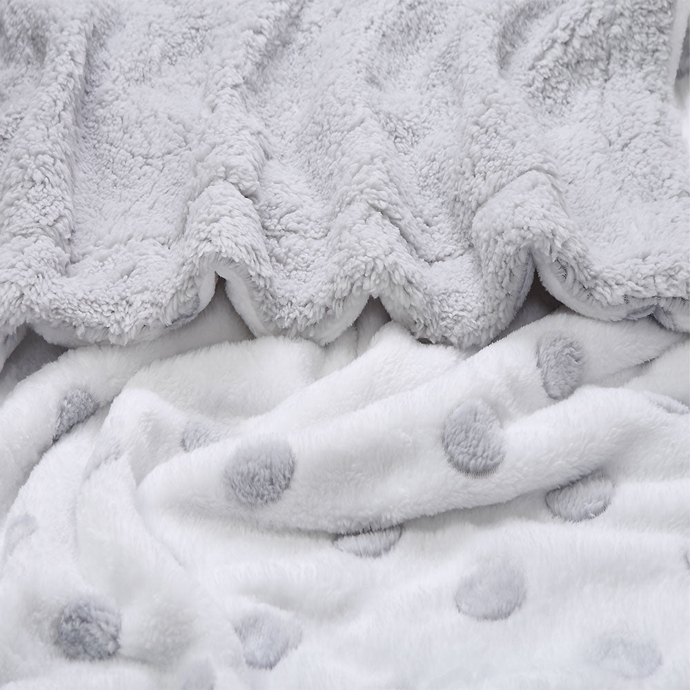 GREY FLUFFY PLUSH UNISEX BLANKET