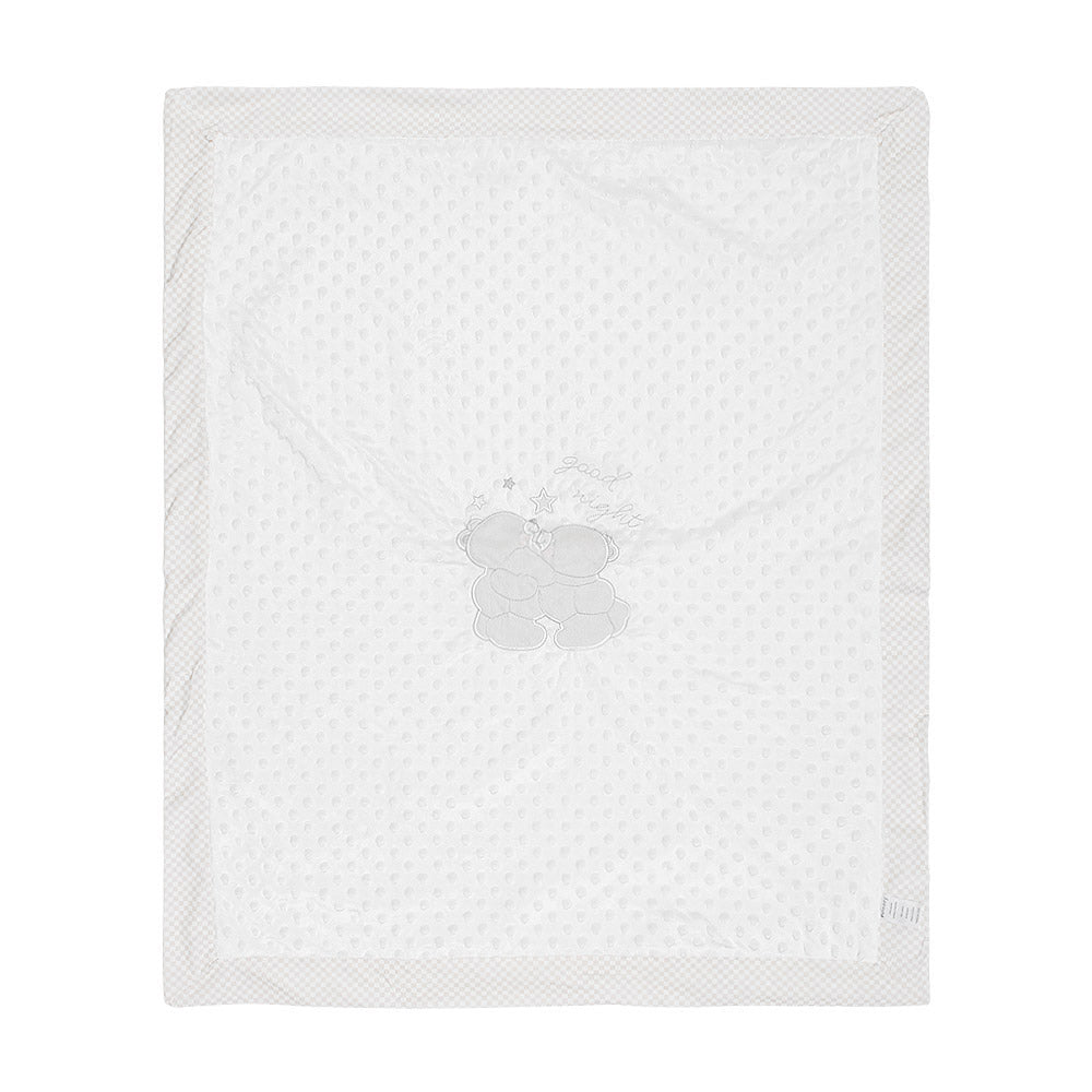 BLANKET WHITE MINKY GOOD NIGHT TEDDY