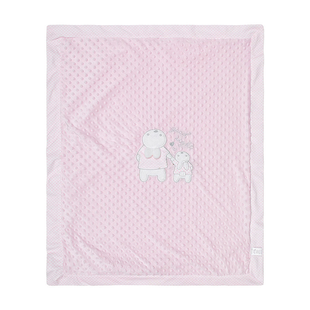BLANKET PINK MINKY GOOD NIGHT BUNNY