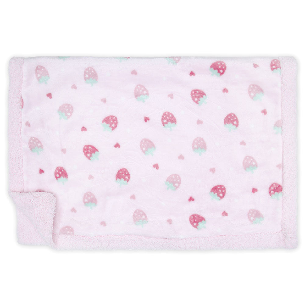 BLANKET PINK STRAWBERRY FLEECE