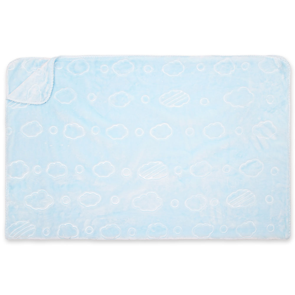 BLANKET BLUE CLOUD EMBOSSED