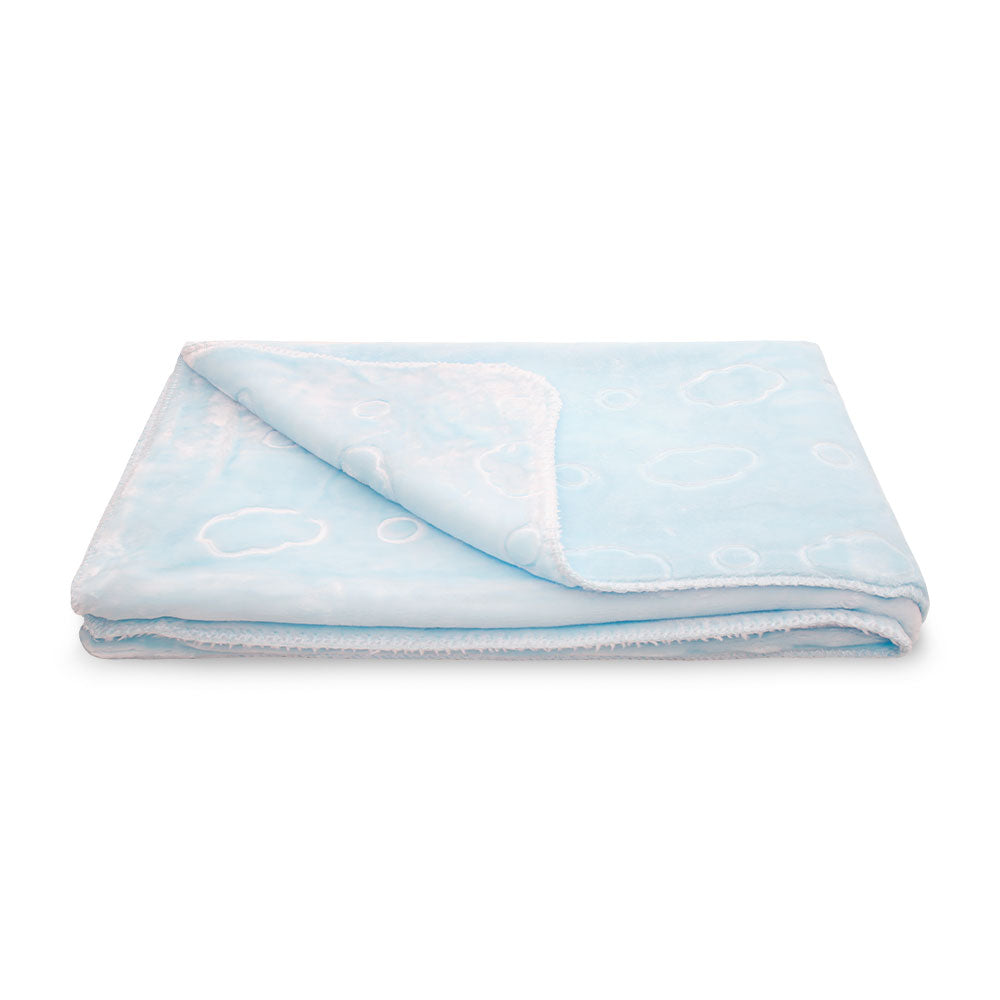 BLANKET BLUE CLOUD EMBOSSED