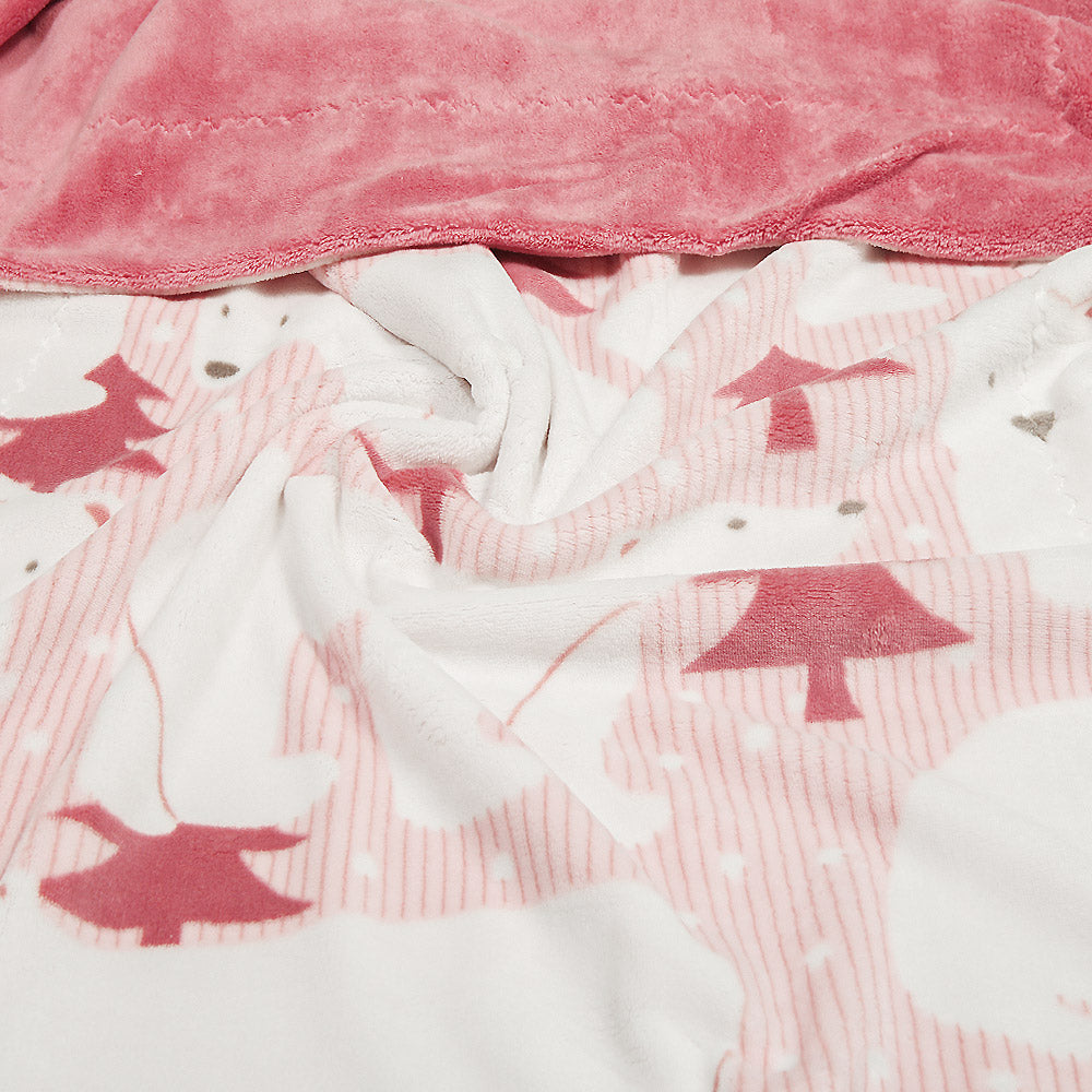BLANKET PUNCH PINK POLAR BEAR