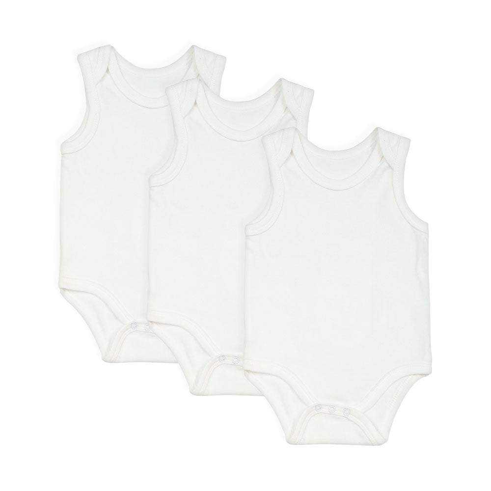 BODY SUIT WHITE PK-3 SLEEVE LESS