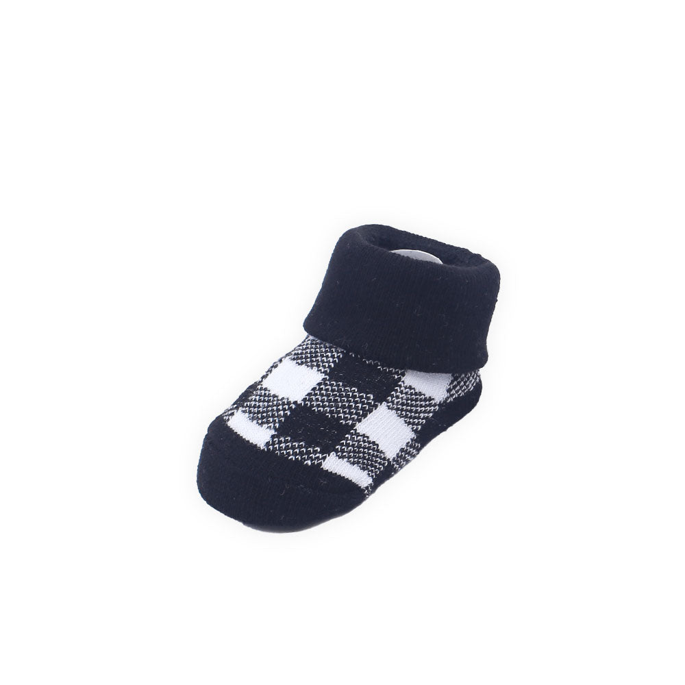 BOOTIES PK-3 & BOW PK-3 MULTICOLOR CHECKERED & STRIPED