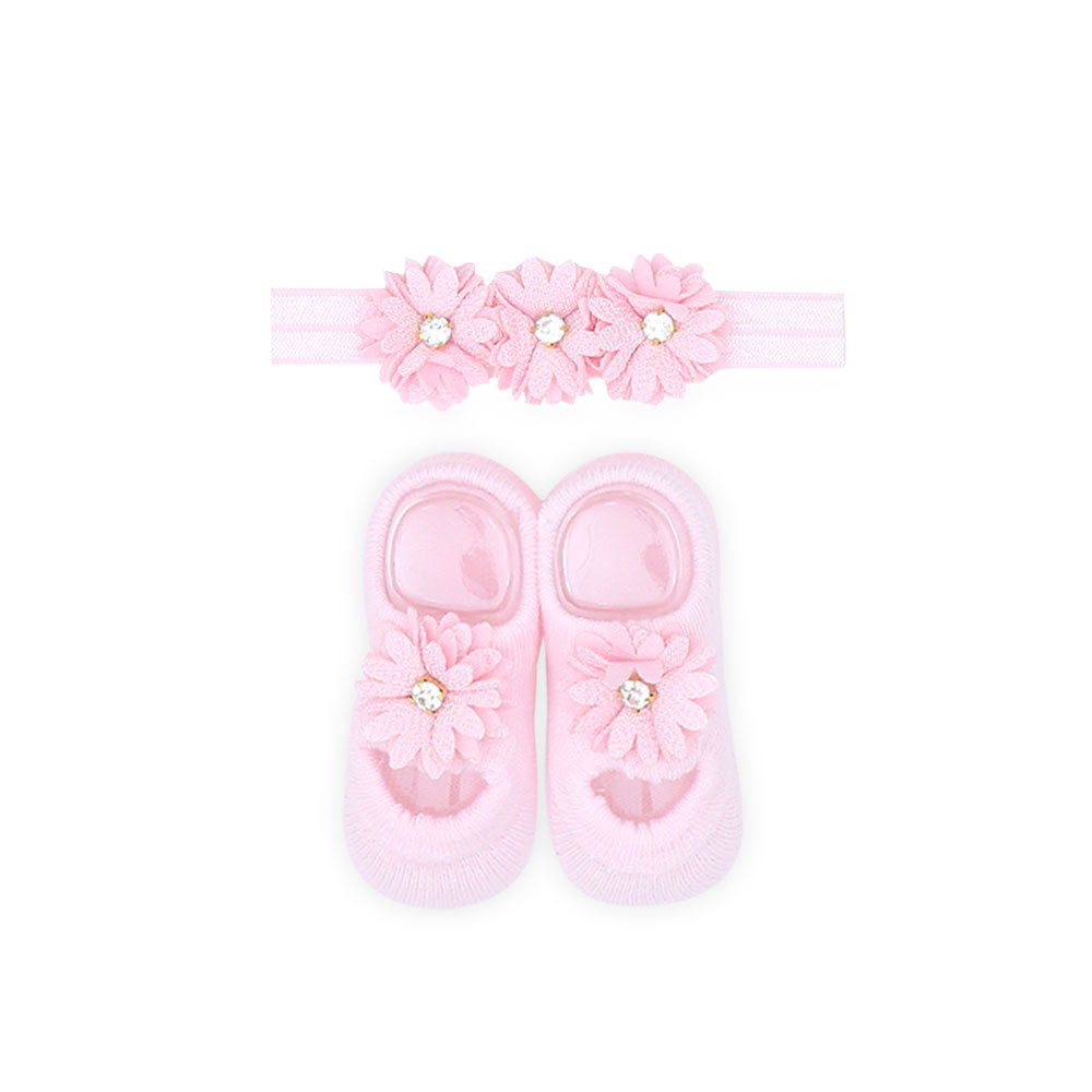BOOTIES & HEADBAND SET PINK FLORAL