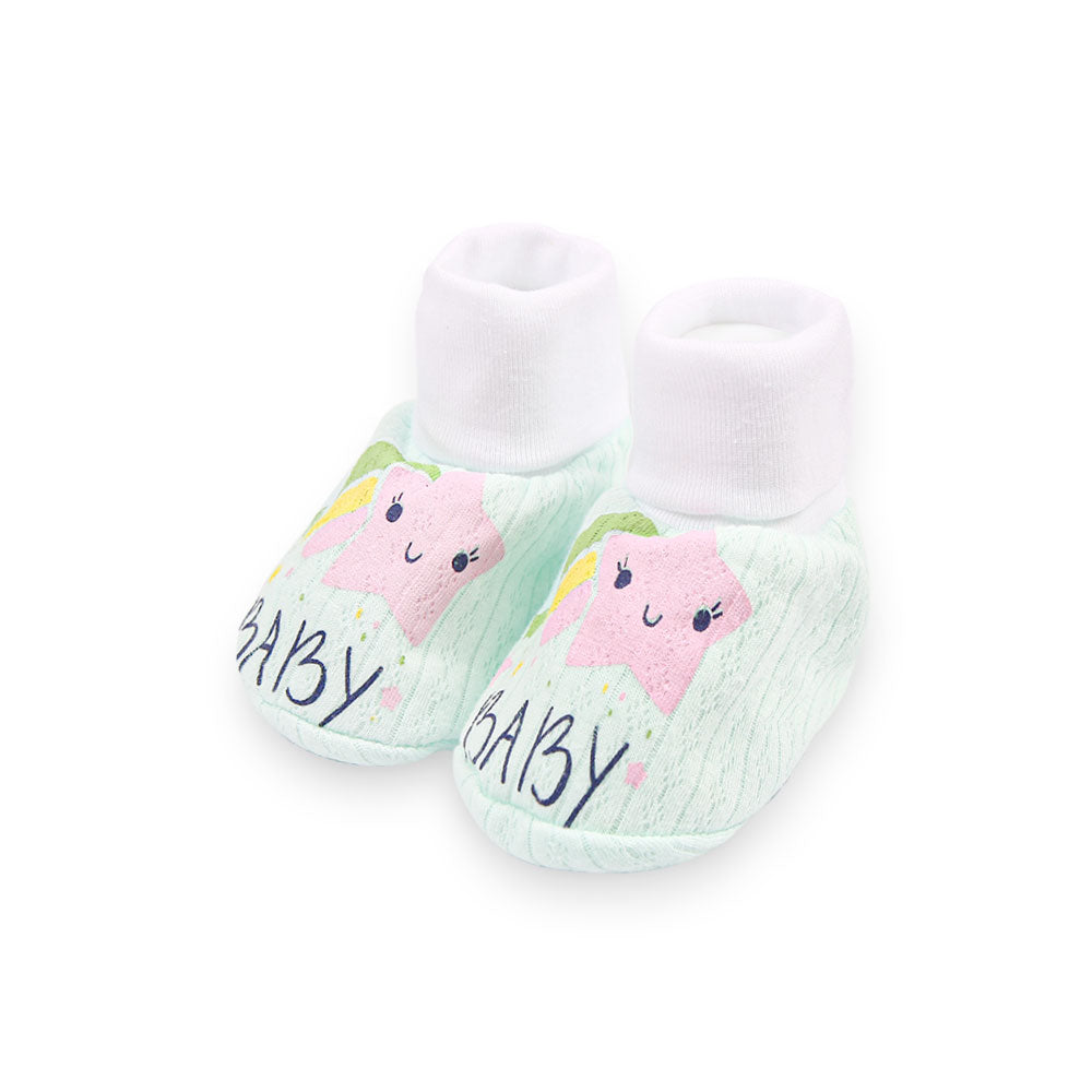 BOOTIES GREEN BABY STAR BOOTIES