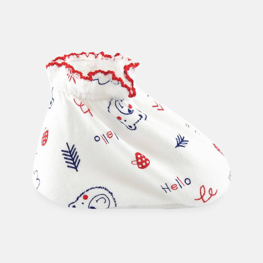 BOOTIES WHITE HELLO BEAR