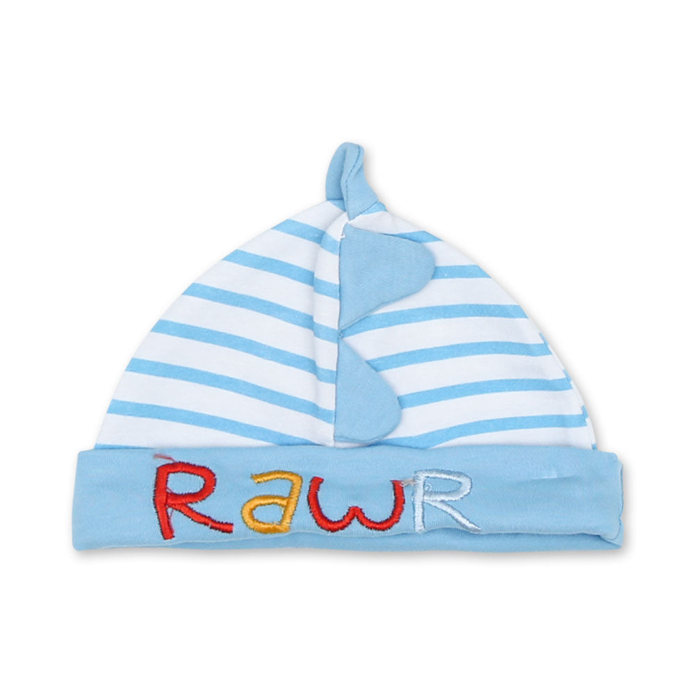 BOOTIES & CAP BLUE STRIPED DINO