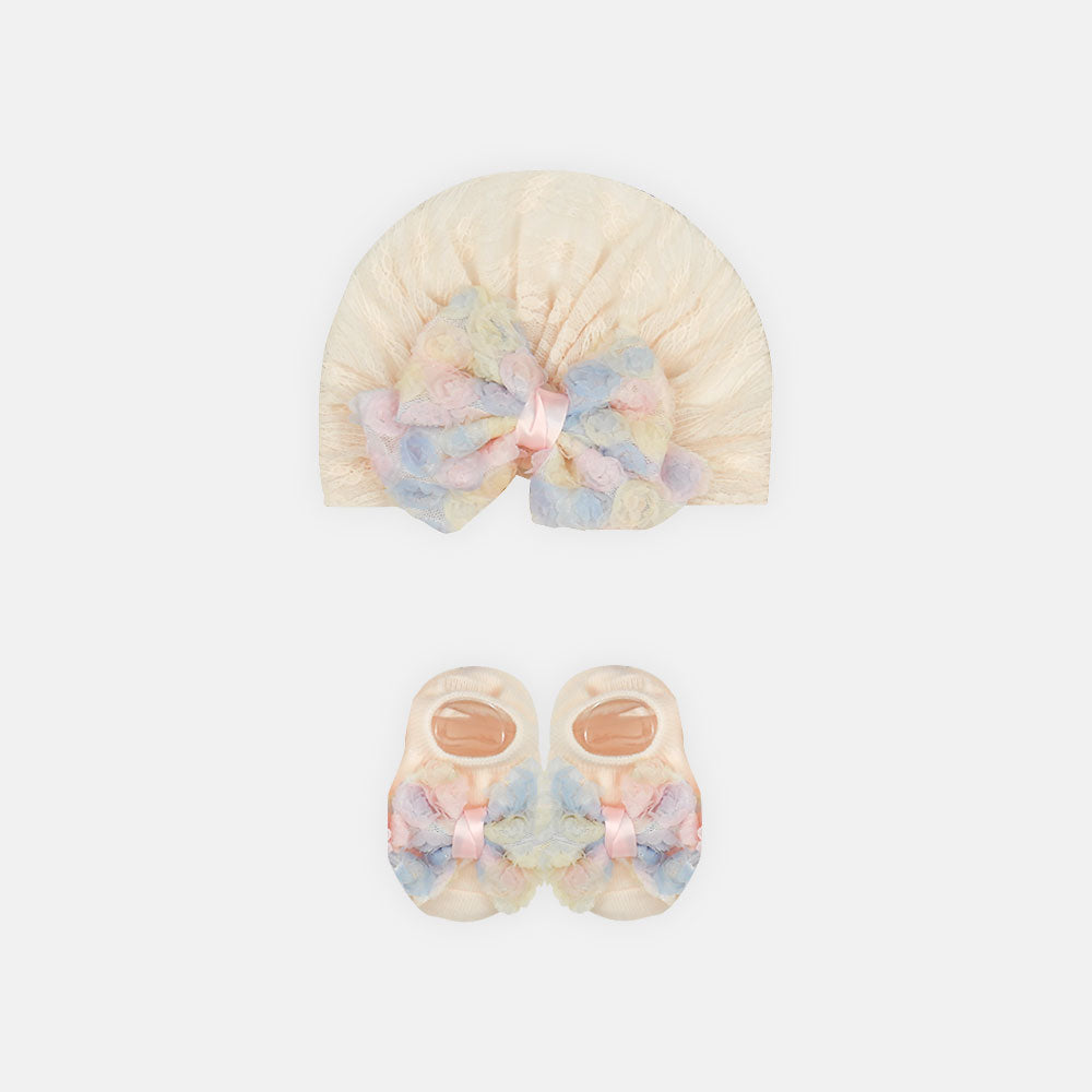 BOOTIES & CAP LIGHT PINK