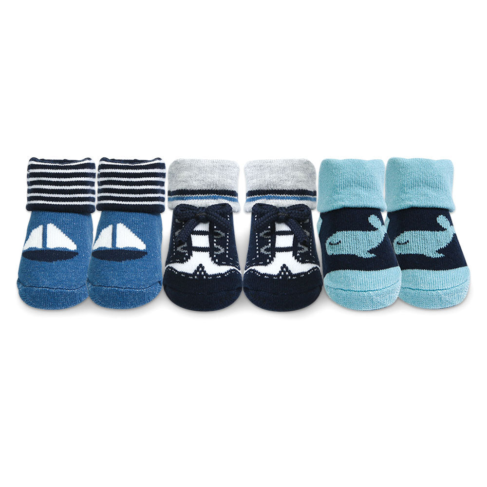 BOOTIES PK-3 MULTI-COLOR DOLPHINS & SHIPS