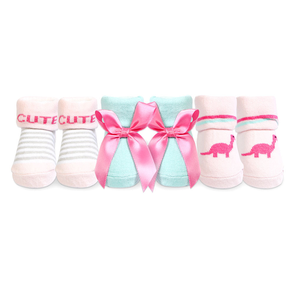 BOOTIES PK-3 MULTI-COLOR STRIPES DINO