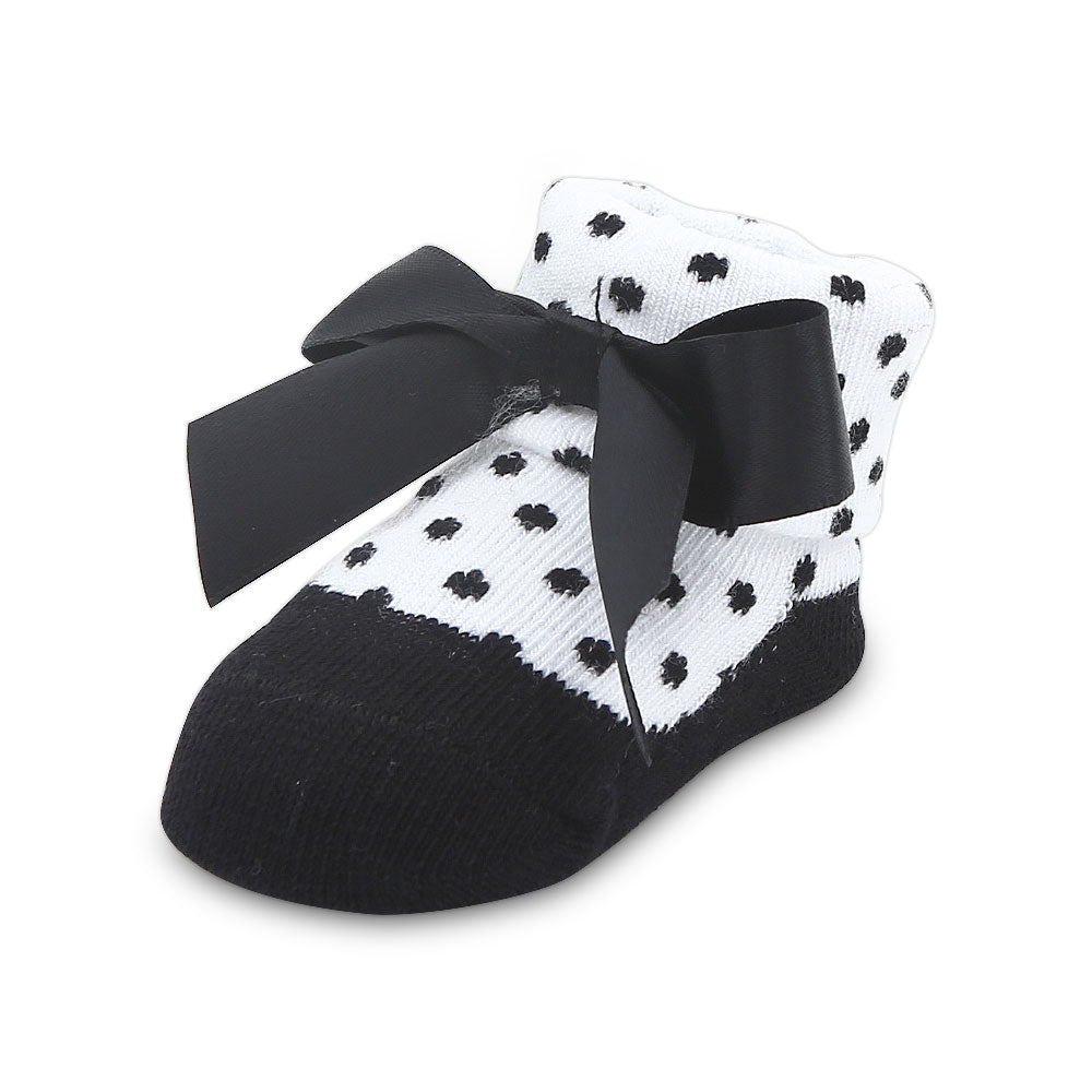 BOOTIES PK-3 BLACK POLKA DOT