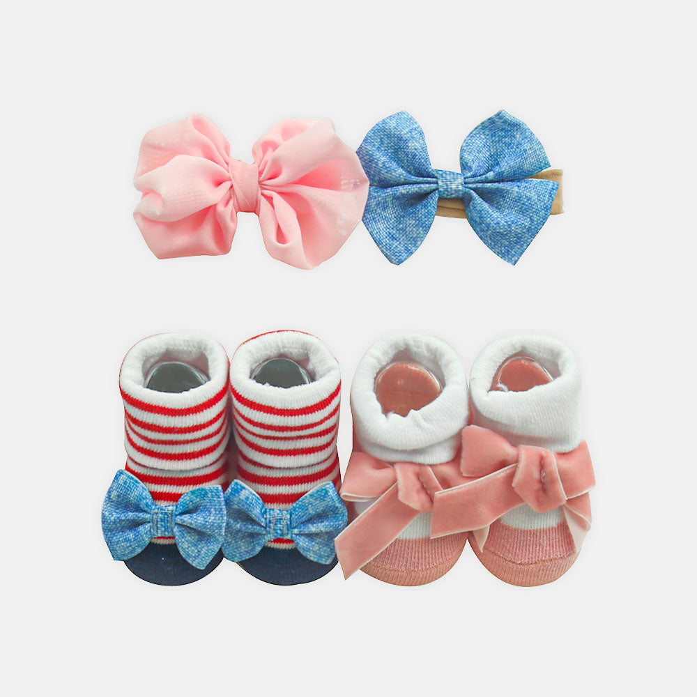 BOOTIES PK-2 & HEAD BANK PK-2 CUTE BOW
