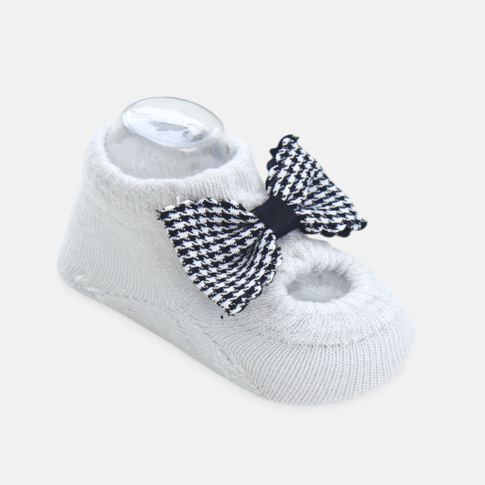 BOOTIES PK-2 LITTLE STEPS DUO – GREY BOW & BLUE STAR