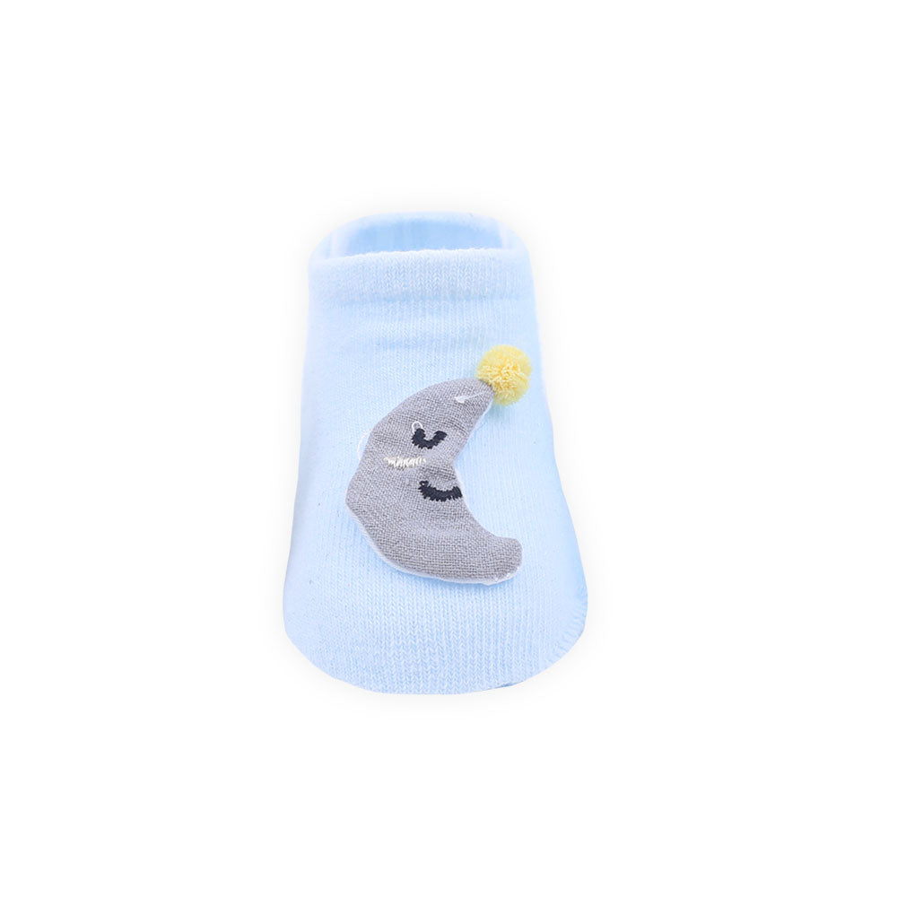 BOOTIES PK-2 BLUE & GREY MOON BOW BOOTIES SET