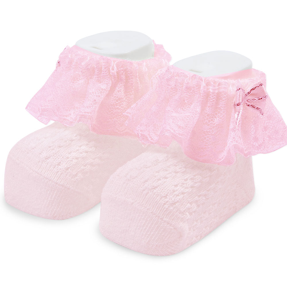 BOOTIES GIRL PINK LACED