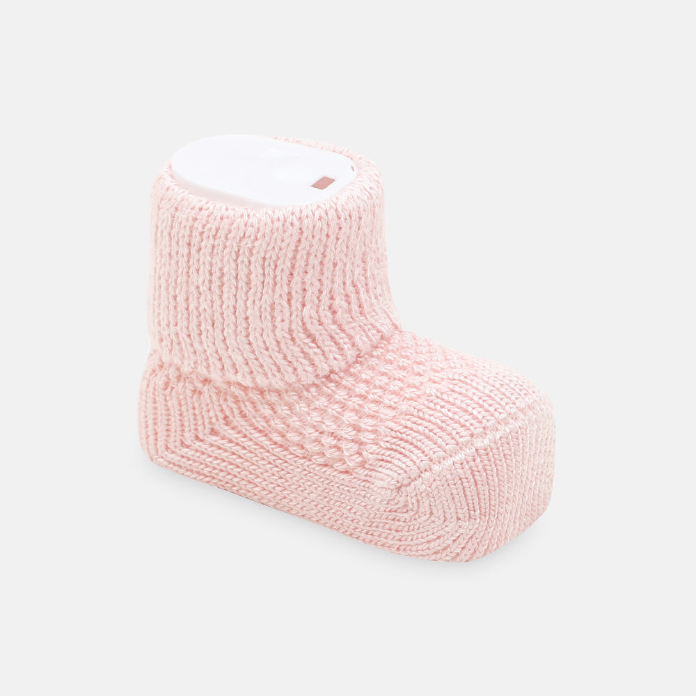 BOOTIES PINK KNITTED
