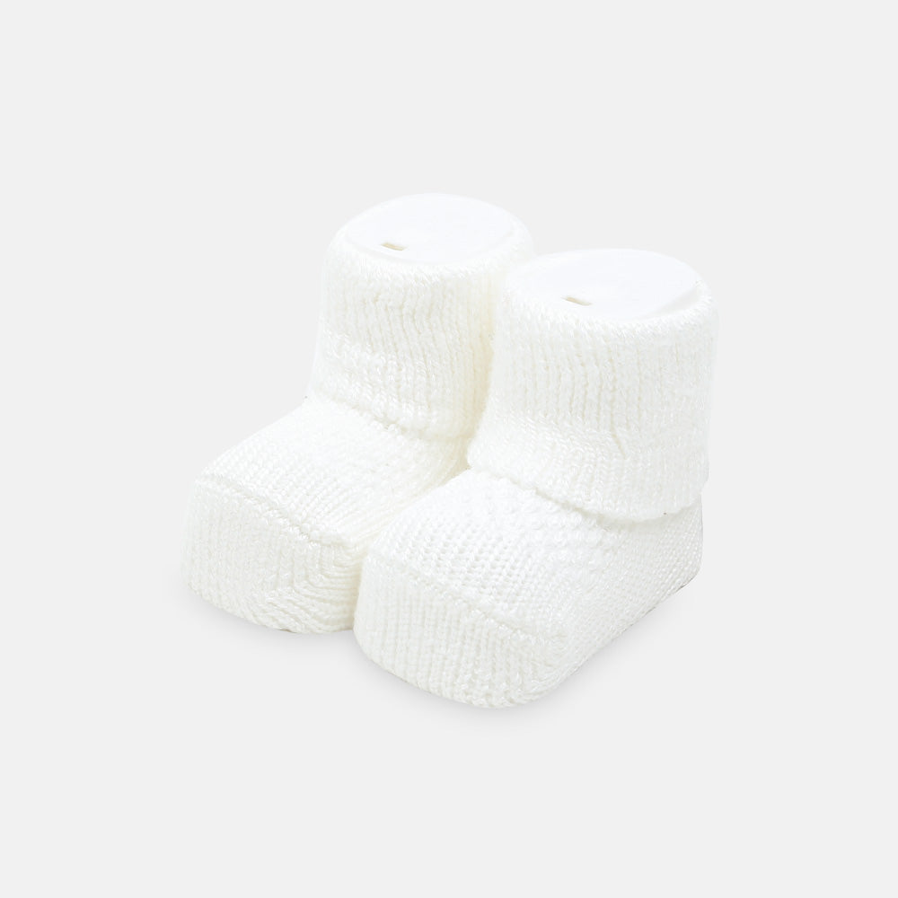 BOOTIES OFF WHITE KNITTED